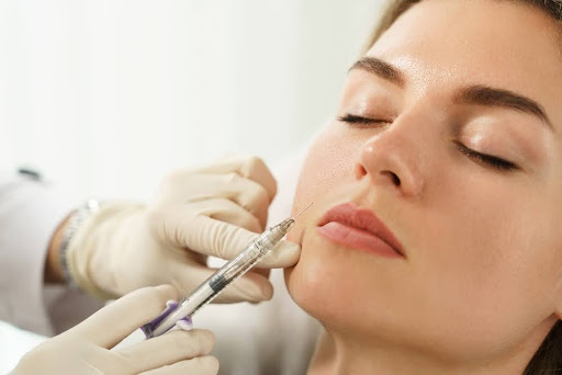 facial filler injections in aesthetic medical clinic